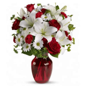 red and white flowers